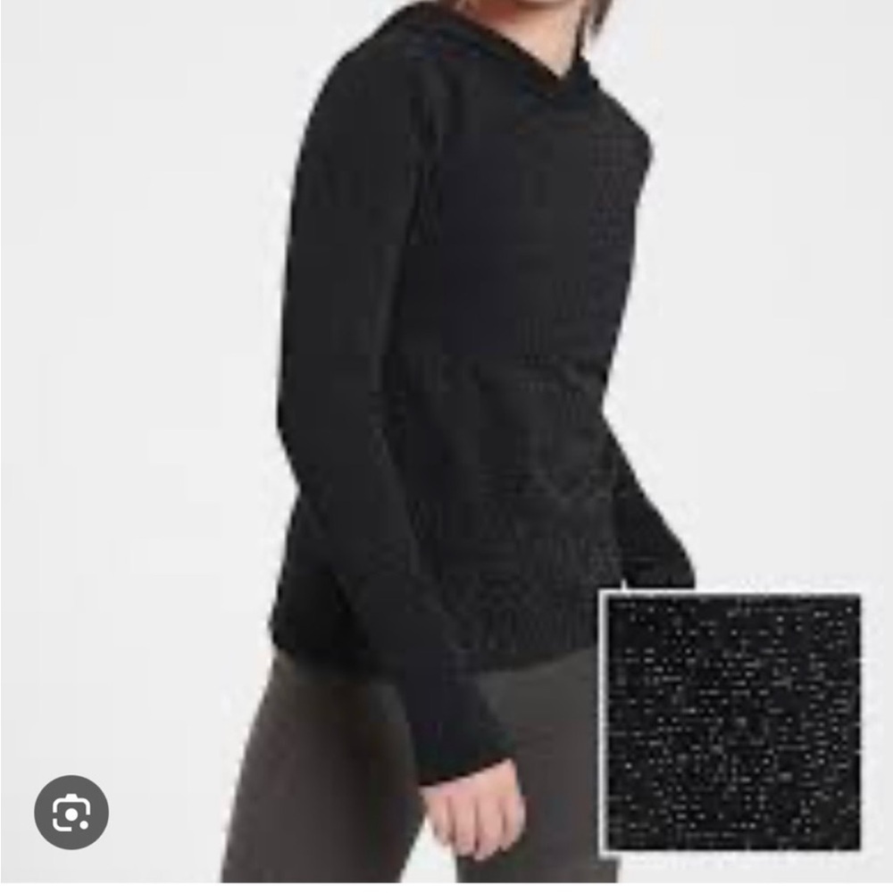 Athleta Girl • Black & Gold Shimmer Power Up Hoodie • Size XL/14